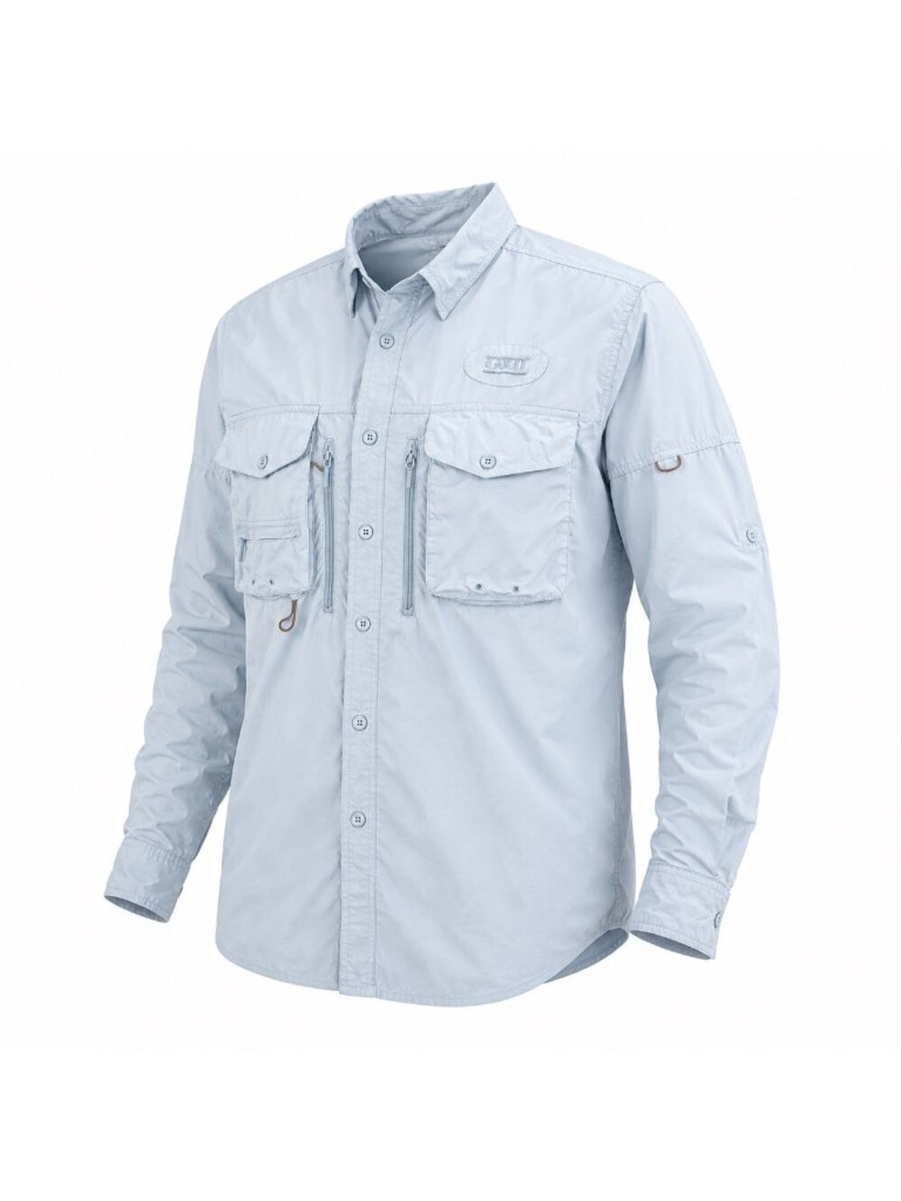 Cabelas Guidewear Mens XL Fishing Shirt UPF 40 Blue Long Sleeve Nylon Outdoor